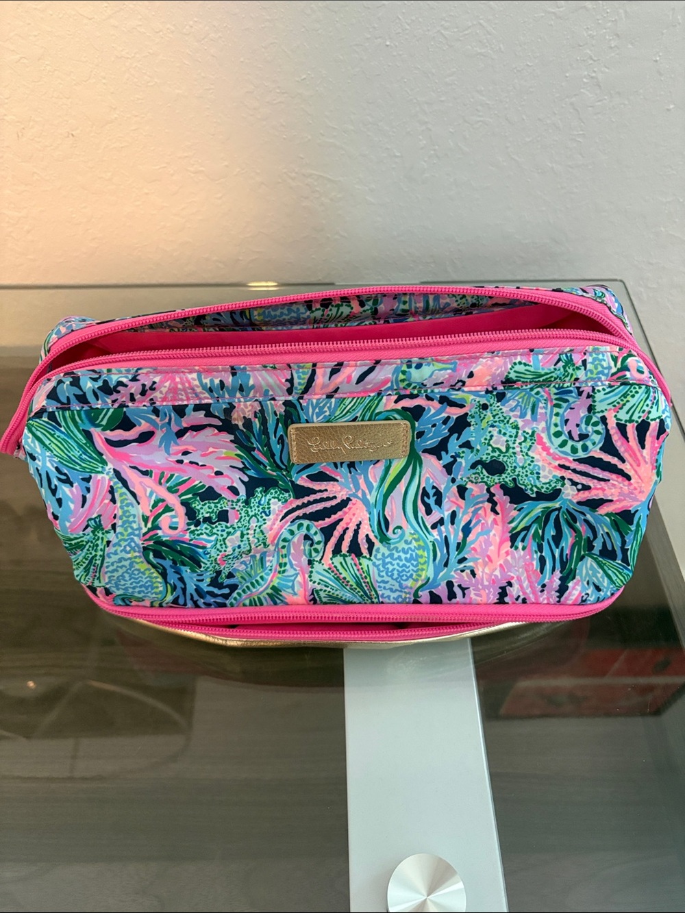 Lilly Pulitzer Multicolor Coral Reef Cosmetic Pouch